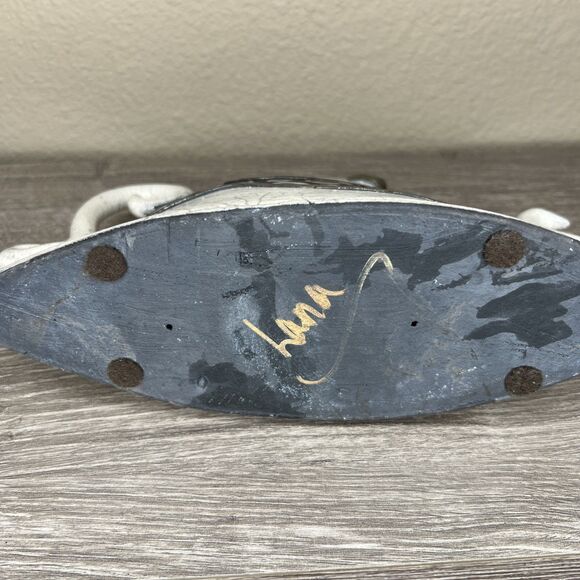 Art Deco Raku Pottery Teapot Figurine Sculpture Signed Lana Whimsical Crazing - Picture 4 of 7